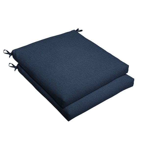 Sorra Home Trupedic x Sunbrella - Indoor Outdoor Chair Cushions, Set of 2 | Perfect for Office, Dining, Kitchen, Patio, Porch or Deck | Measurements: 19 in x 19 in x 2.5 in | Spectrum Indigo