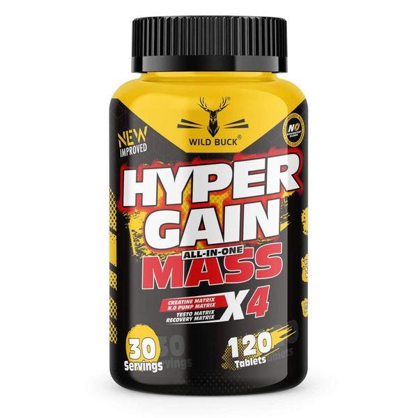 Wild Buck Hyper Gain Mass X4 Pure Lean Muscle Mass Gainer 120 Tablets