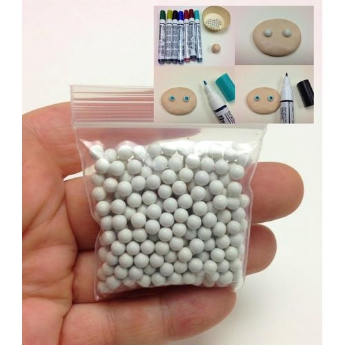 M00898 MOREZMORE 1 oz Doll Eyes Polymer Clay Sculpture 4mm Bakeable Eyes Porcelain Balls Eyeballs for OOAK Doll