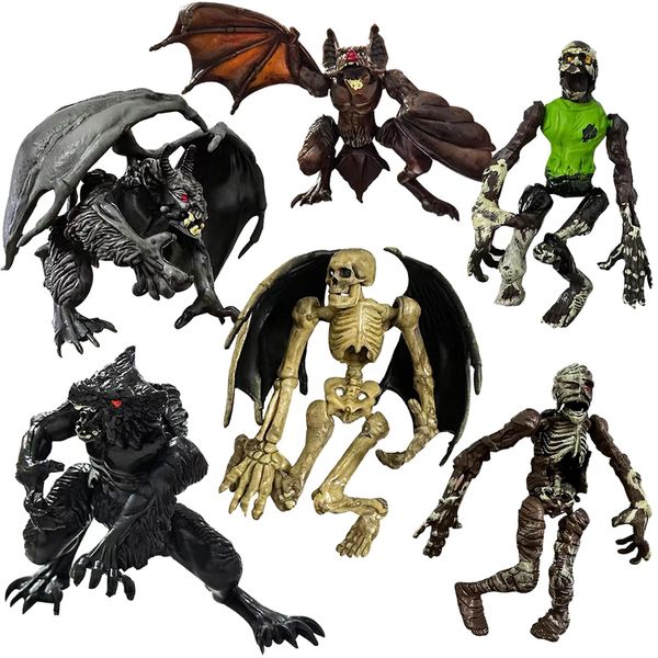 MQSTARSRISE Halloween Destroyer Series Action Figures, 6 Pack Destoyer Toys Playset with Movable and Detachable Joints Action Figures Playset for Kids Age 3+