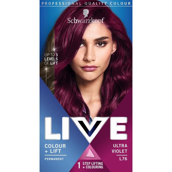 Schwarzkopf Tintura permanente per capelli, colore intenso + Lift, L76, colore: viola