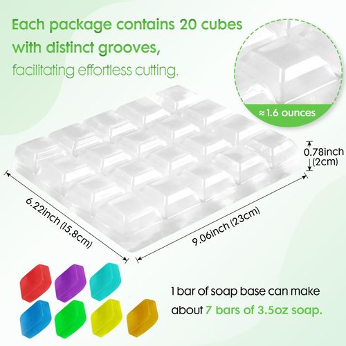 EDSRDRUS 2LB Glycerin Soap Base Pre-Cut Moisturizing Natural Soap Base Melt and Pour Soap Base DIY Handmade Soap for Crafting Soap Making