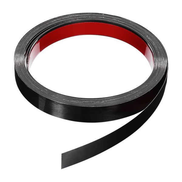 QUARKZMAN 6 M x 2 Cm Wandleiste Selbstklebend Edelstahl Gebürstetes Finish Metallleiste Leiste für Wand Decke Schrank Fliesen Kante Schwarz