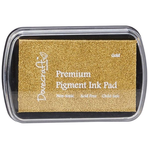 Dovecraft Essentials Premium Non Toxic Pigment Ink Pad, Gold