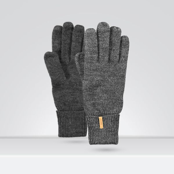 Barts Women's Fine Knitted Gloves, Grey (Dark Heather 19), Large