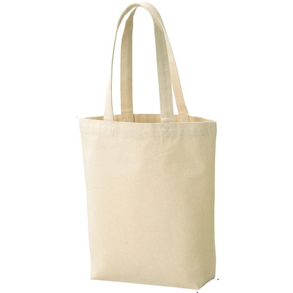 205010 Basic Standard Tote Bag, Canvas, Cotton, Shoulder, Plain, White, Thick, Long, 10 oz, A4, Gusset, 12.6 x 9.1 x 3.2 inches (32 x 23 x 8 cm) (Frontage 12.2 inches (31 cm)