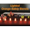 HO Scale 40 Orange Construction Barrels + 20 LED Light String – Model Railroad