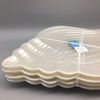 4 SIGRID OLSEN Pearl Shimmer Seashell Lunch Plate Set Beach Ocean Plastic Pool