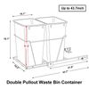 Double Pullout Trash Kitchen Container Can Under Counter Sliding Waste 35 Quarts
