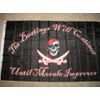 Jolly Roger Pirate The Beatings will Continue Until Morale Improves Flag 3x5 Banner