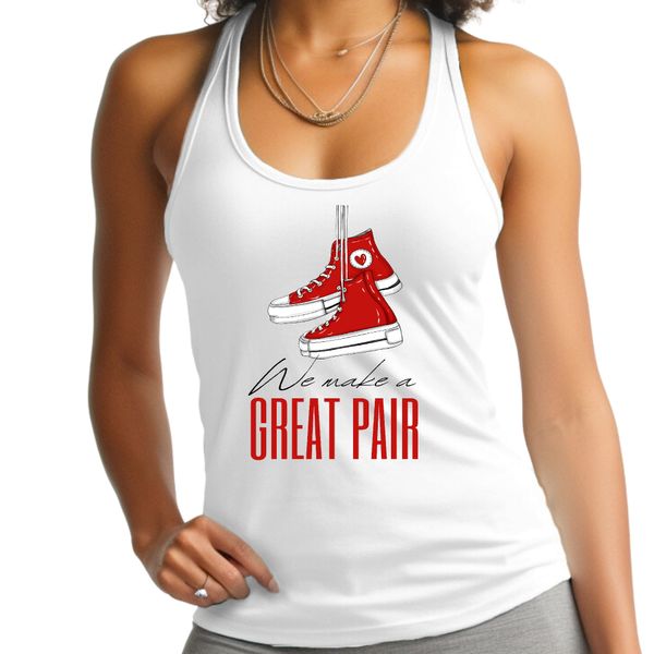 Womens Fitness Tank Top Graphic T-shirt, Say it Soul, we Make a Great - White / XS