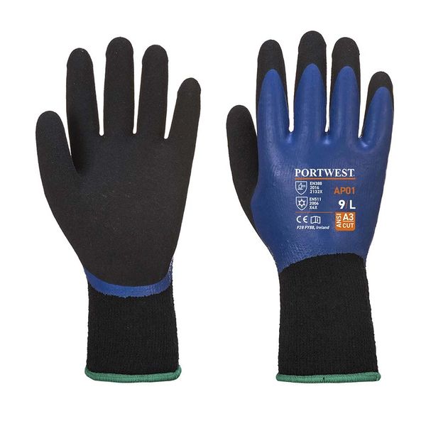 Portwest AP01 Thermo Grip Pro Glove Blue/Black, Large