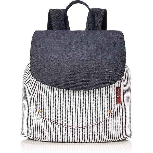 EExpi Japan e-bluc07 Baby Backpack, Gray Border, Denim, 1 piece (x 1)