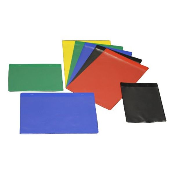 Self-Adhesive Coloured Document Pockets A4 - Industrial Strength Clear Pockets (Mixed (Horizontal))