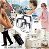 Clear Toiletry Bag Travel TSA Approved, Kememo 3PCS Portable Makeup Bag with Zipper Waterproof Wash Bag Quart Size Bag Carry on Airport Airline Compliant Bag for Men Women, Black