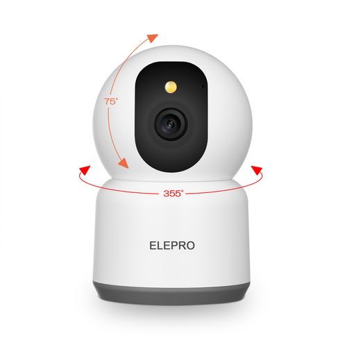 ELEPRO Pet Camera Surveillance Camera (5 Megapixels / 5G WiFi Compatible) (Smooth than 1080P or 3 Million; 2.4 G; Full Color Night Vision; PTZ; Automatic Tracking; Motion Detection; Push