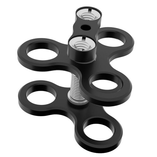1'' Aluminum Triple Holes Ball Clamp Mount,Diving Photography Triple Holes Butterfly Clip Mount for Underwater Diving Light Arms Tray System,GoPro Action Camera and 1'' Ball Clamp
