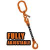 Adjustable 9/32" x 15' ft Grade 100 Lifting Chain Sling w/ Master Link D Ring