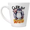 Psycho Penguin Cute But Devilish Latte Mug White