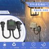 Timer Outlet, Rainproof Type, with Cap, Digital LCD Display, Button, Timer Outlet, Rainproof Plug, Rainproof Cap, Illumination, Christmas Timer, Outlet, Repeated Everyday, Auto On/Off, Timer,