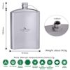 Boundless Voyage Titanium Hip Flask, 250ml, Rectangular, Smooth Finish, Silver