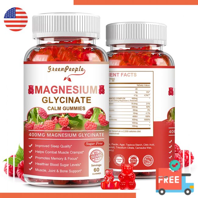 Magnesium Glycinate Improve Sleep, Stress Relief, Bone Support, High Absorption