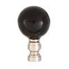 B&P Lamp® Smooth Ceramic Design, Black Ball Finial, Solid Brass Nickel Plated Brass Base