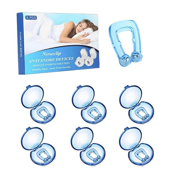 Anti Snore Devices, 6 PCS Magnetic Anti Snore Nose Clip, Nasal Dilators Snore Stopper Snoring Relief for Men/Women Comfortable Sleep Better Breathing