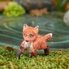 Miniature Hand Carved Wood Fox | 6 Pieces