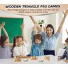 3 Pack - Wooden Triangle Peg Board Game - Retro Mini Travel Game