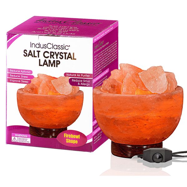 IndusClassic Fire Bowl Himalayan Crystal Rock Salt Lamp Ionizer Air Purifier