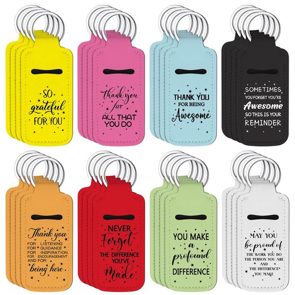 Ecation 72 Pcs Lipstick Holder Keychain Bulk Inspirational Lip Balm Keychain Holder Pouch Portable Lip Gloss Holder Stocking Stuffers for Women Mom Colleague Gifts, multicolor