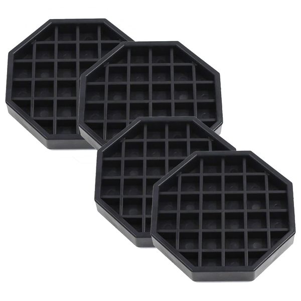 Octagon Coffee Drip Tray by Hard Black Plastic for Coffee Countertop | Drip Tray for Drink Dispenser (4" - 4 Pcs)