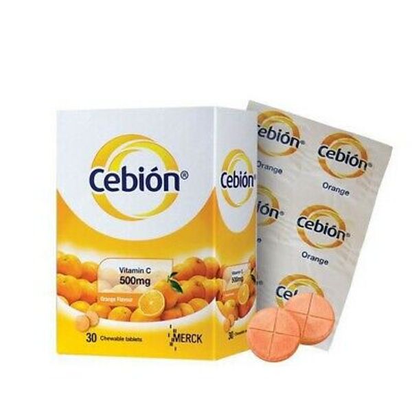 CEBION Vitamin C 500mg Orange Flavor Immune Support 30's Chewable Tablets