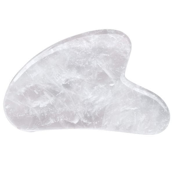 Fekuar Natural Rock Quartz Gua Sha Massage Tool for Body Skin Facial, Crystal Scraping Board for SPA Acupuncture Therapy Trigger Point Treatment