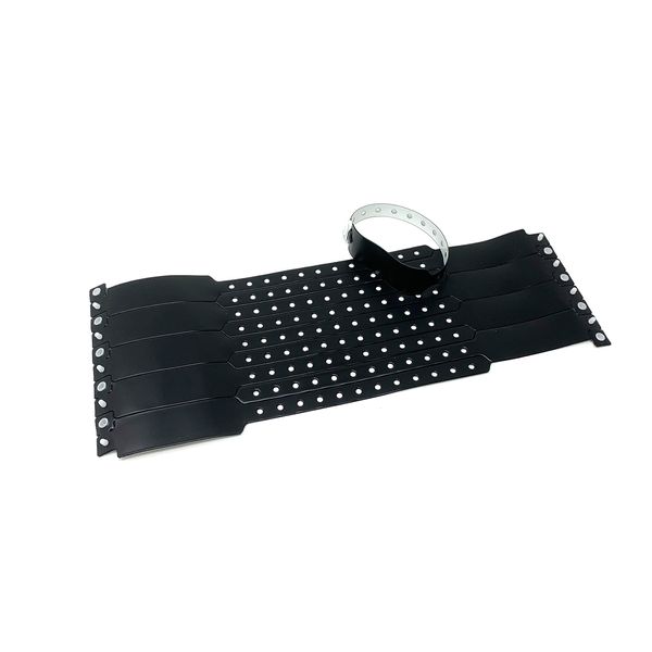 Twist4® PVC Inlet Wristbands Vinyl Control Wristbands Entrance Wristbands (Black, Pack of 10)