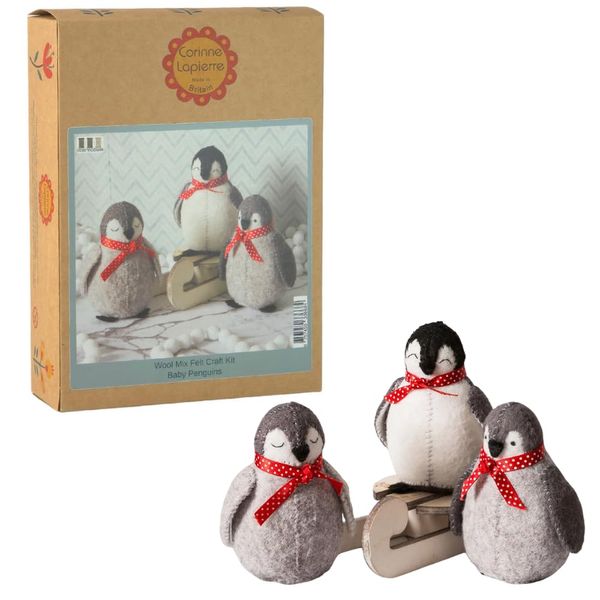 Corinne Lapierre Felt Baby Penguins Sewing Craft Kit,Grey,1 x 1 x 1 cm