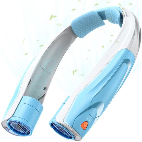 BOTDOYS Hands-Free Portable Neck Fan - 6000mAh High Capacity Battery, USB Dual Port Fast Charging, Ultra-Quiet 6 Speeds Cooling Air, 360° Airflow for Outdoor, Indoor, Office, Travel - Blue