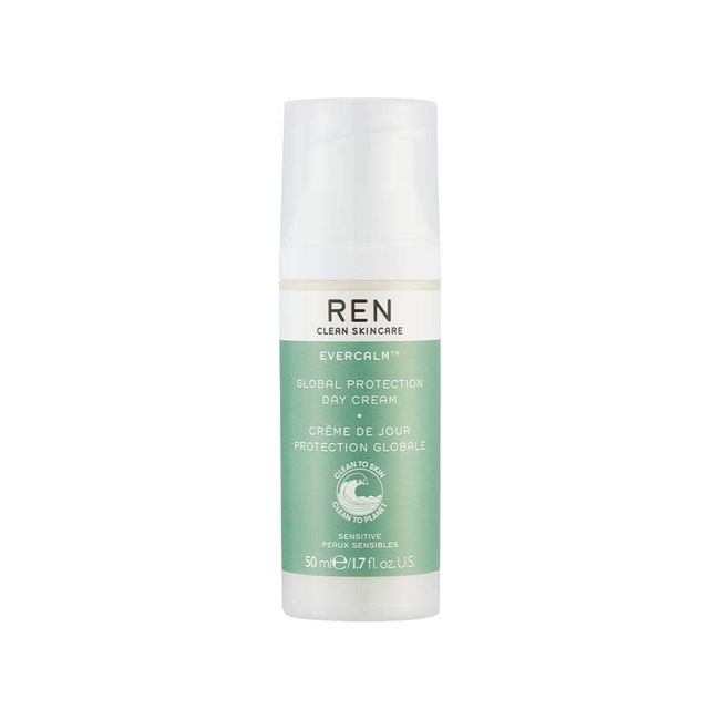 REN Clean Skincare - Evercalm™ Global Protection Day Cream - Antioxidant Face Moisturizer for Dry & Sensitive Skin, Cruelty-Free & Vegan