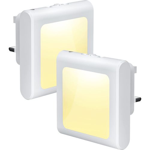 Denidou LED Night Light Plug in Wall Night Light with Dusk to Dawn Photocell Sensor & Brightness Adjustable 2700K Warm White Lamp for Kids/Children/Adults, Stairs, Hallway, Kitchen, Bedroom