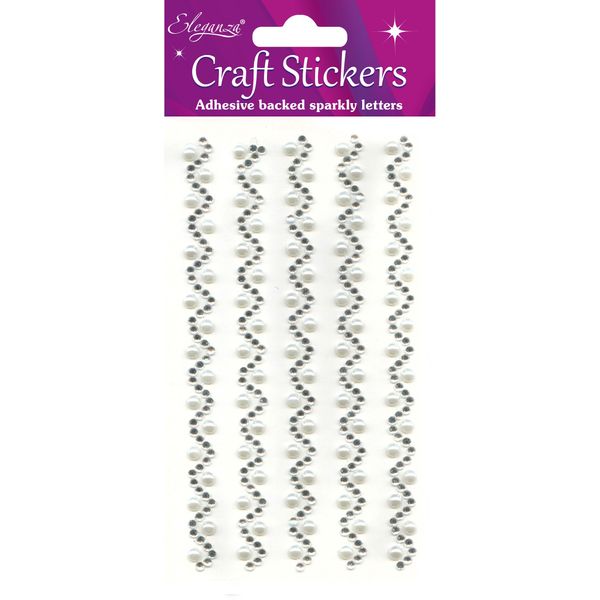 Oaktree Crafts Eleganza Wave Strips, Diamond/Pearl