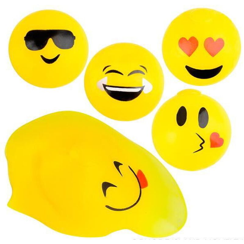 12 SPLAT EMOJI BALLS SQUISHY SPLATS TOY STRESS RELIEVER GOODY BAG BALL ...