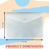 A4 Document Stud Wallet Carry Popper Folder A4 Plastic Wallet File Document Holder Poly Envelope File with Button Closure Colour Document for Home & Offices (Single Pocket, White)