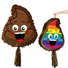 Poop emoji Pinta with stick and blindfold