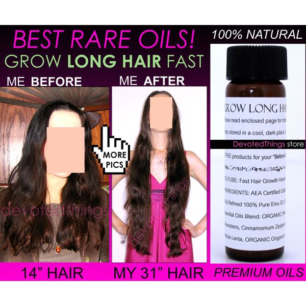 7 Before and After Natural Organic Oils Fast Hair Growth Oil Serum Grow Long