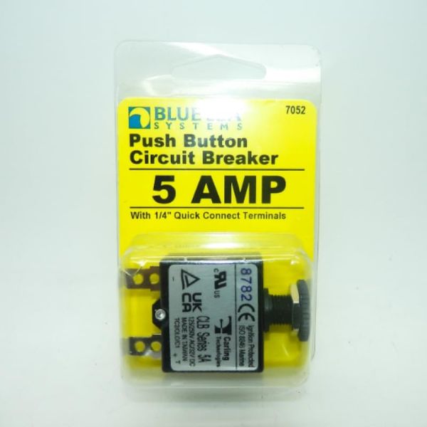 The Amazing Quality Blue Sea 7052 5A Push Button Thermal with Quick Connect Terminals