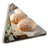 1 x Triangle Coaster - Fresh Bread Rolls Rustic Bakery Cork Backed MDF Glossy Tea Coffee Accessory #63111