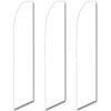 3 (three) Pack Tall Swooper Flags Bright Snow White Solid Plain Color