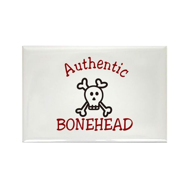 CafePress Authentic Bonehead Magnets Rectangle Magnet, 3"x2" Refrigerator Magnet