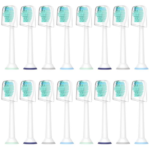 WuYan Compatible Brushes Phillips Replacement Brushes Compatible Electric Toothbrush Replacement Brushes Head 16pcs